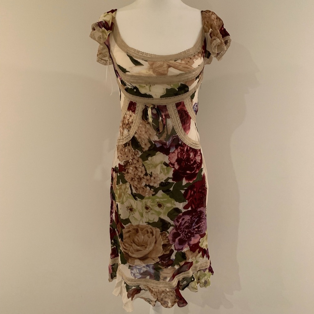 RED Valentino Floral Cap Sleeve Dress Sz 42